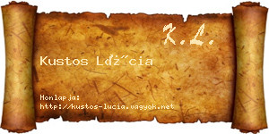 Kustos Lúcia névjegykártya